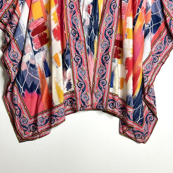 Tolani Collection Raelyn Open Front Kimono Cardigan Abstract Red Womens 2X - Picture 5 of 11